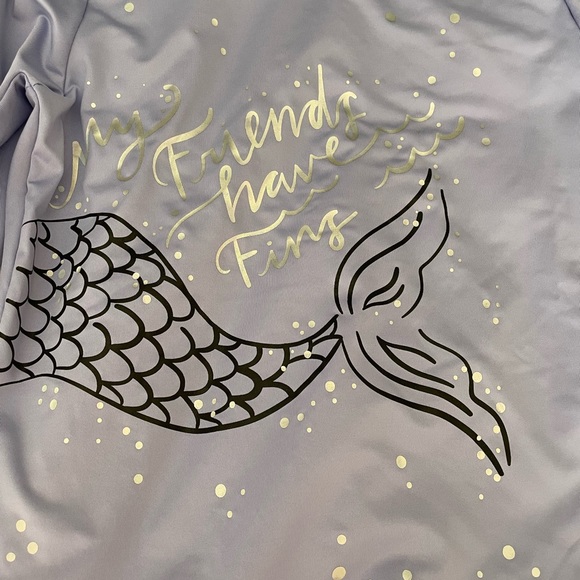 Cat & Jack Girls Rashguard XL - Purple Mermaid - Picture 2 of 5